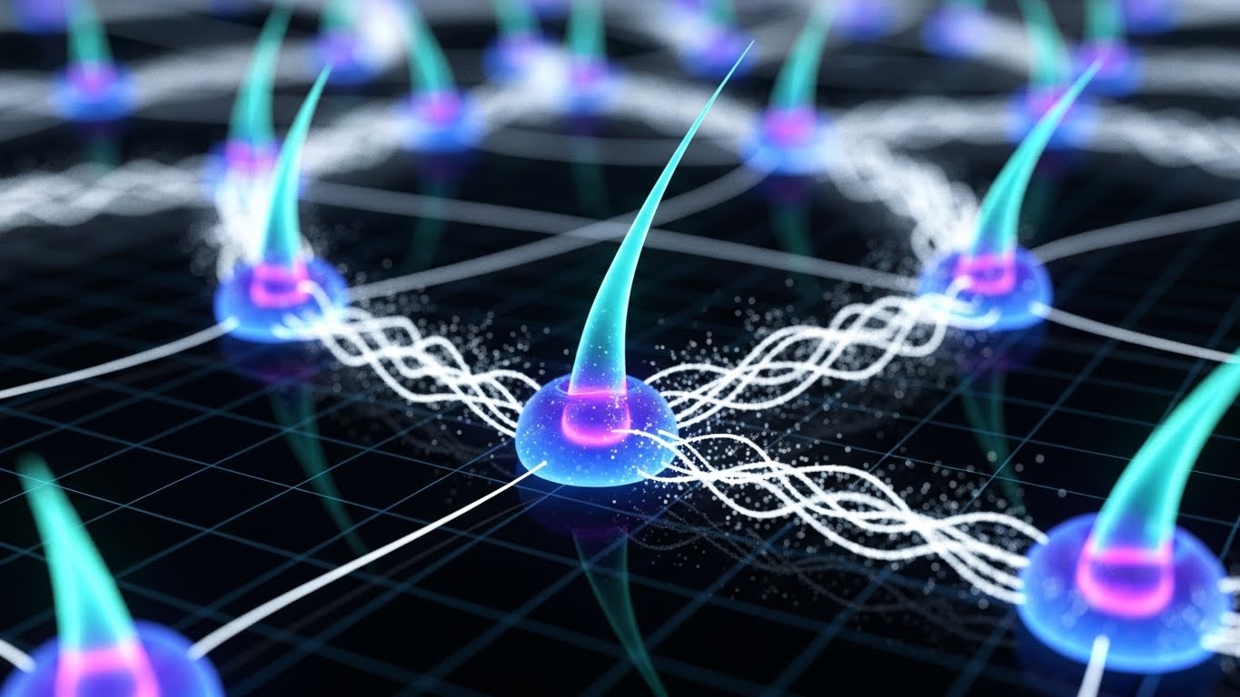 (Abstract 3D Visualization): Data Nodes - Synthesized Intelligence
