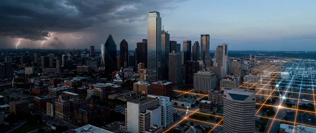 (Generative AI Cinematic): Digital Skyline - Unified Safety Grid