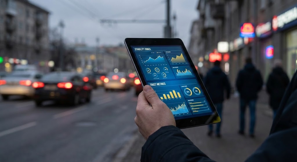 (Hyper-lapse Overlay): Stable Tablet + Control Amidst Market Volatility