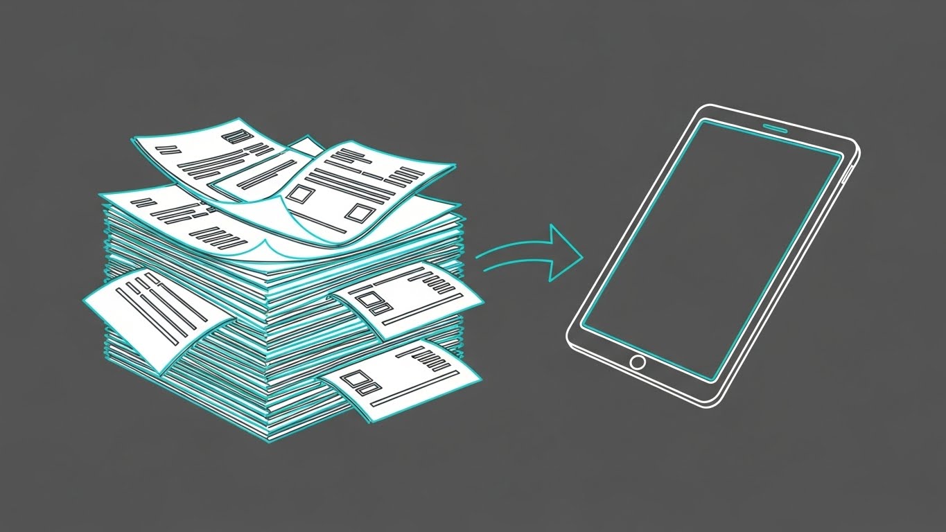 (2D Line Art Animation): Digital Metamorphosis - From Paper Chaos to Tablet Clarity