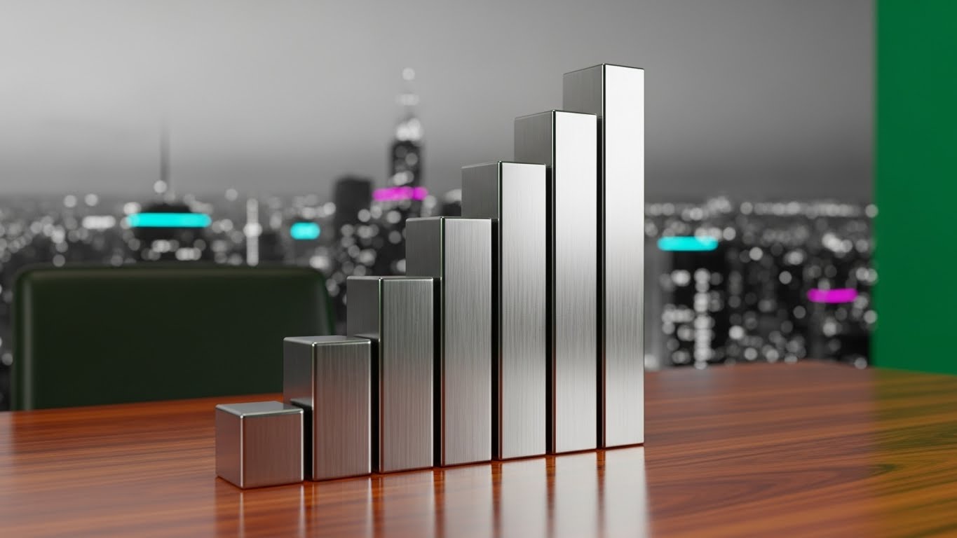 (Photorealistic 3D): Platinum Growth Bars + Justifying ROI Value