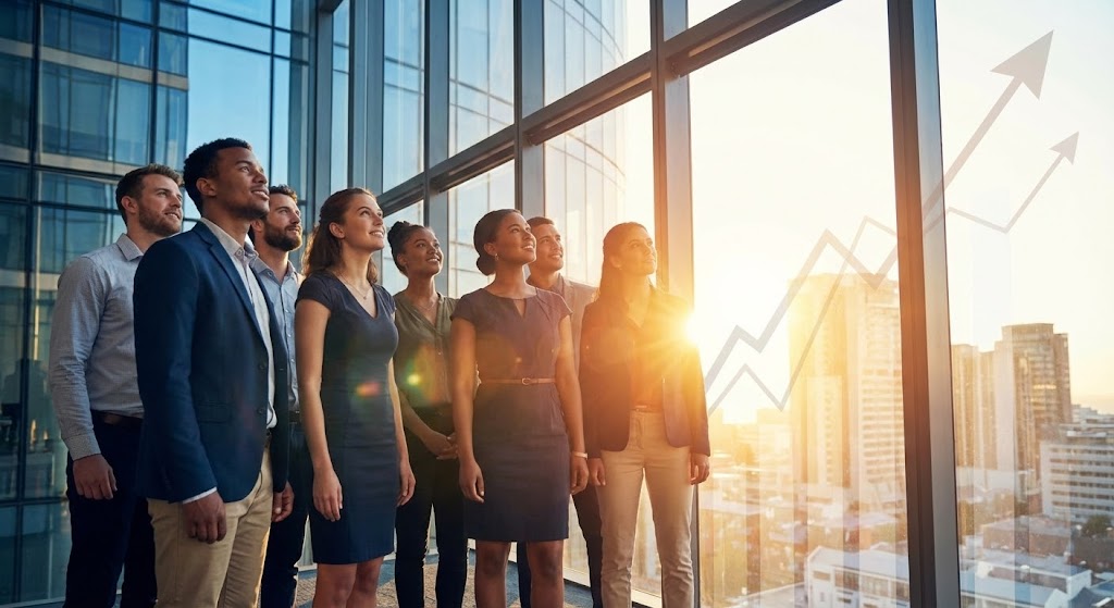 (Aspirational Montage): Upward Gaze + Shaping Market Leadership