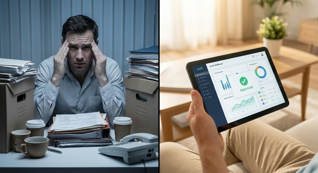 (Split Screen): Stress vs. Relief + Visualizing the Upgrade