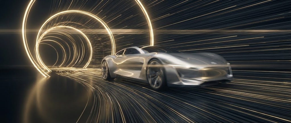 (Cinematic AI): Silver Tunnel Speed + Premium Category Creation