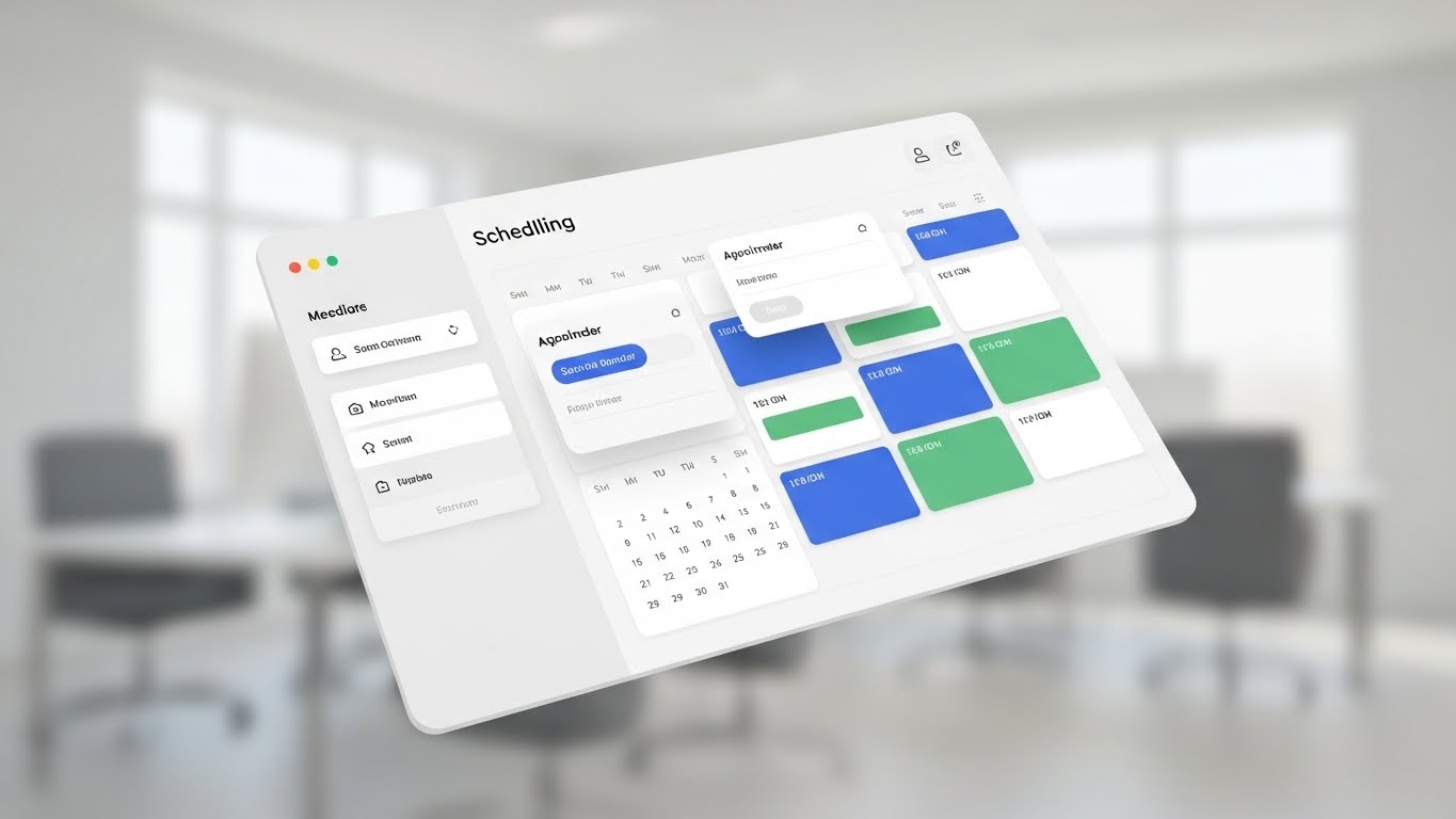 (Clean UI Workflow): Angled Calendar Grid - User-Centric Scheduling