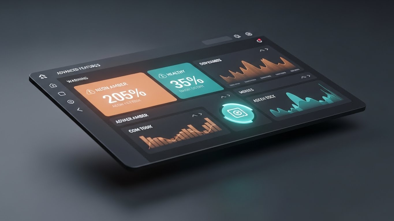 (Dark Mode UI): Glassmorphism Dashboard - Ergonomic Power User Experience