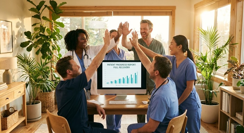 (Aspirational Stock): Sunlit Team Celebration - Organizational Culture Success