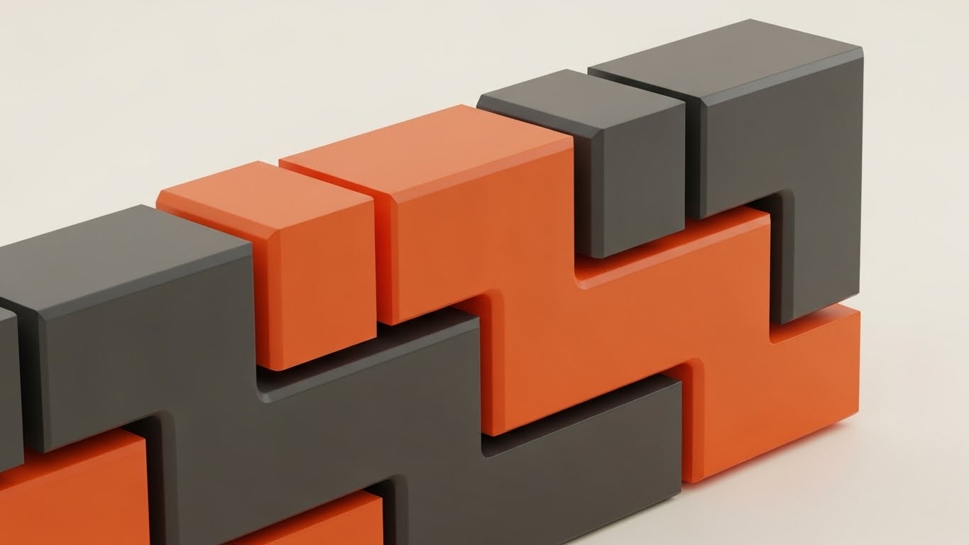 (Kinetic Typography): Interlocking Compliance Blocks - Robust Structural Stability