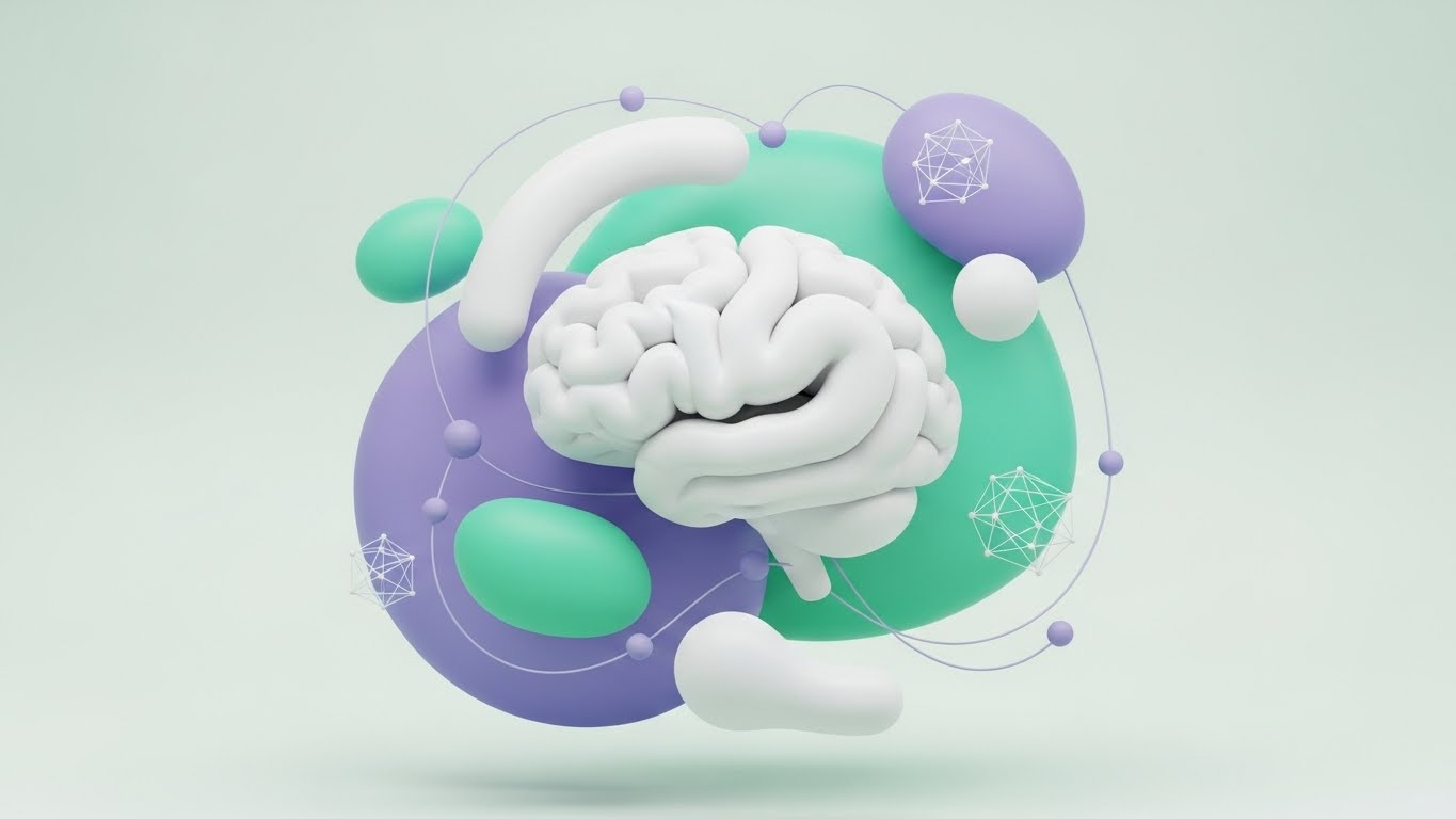 (Abstract 2D Organic): Fluid Brain Silhouette - Therapeutic Mental Clarity