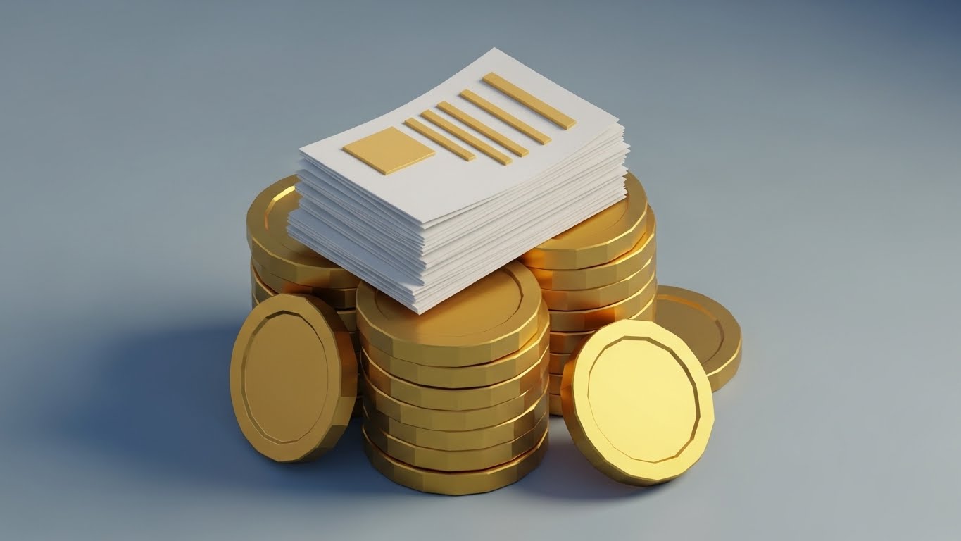 (Low-Poly 3D): Stacked Coin Assets - Tangible Revenue ROI