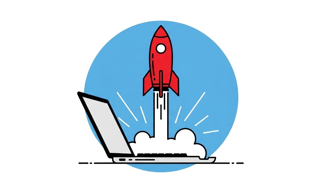 (Minimalist Flat 2D Vector): Linear Velocity + Accelerating user activation.