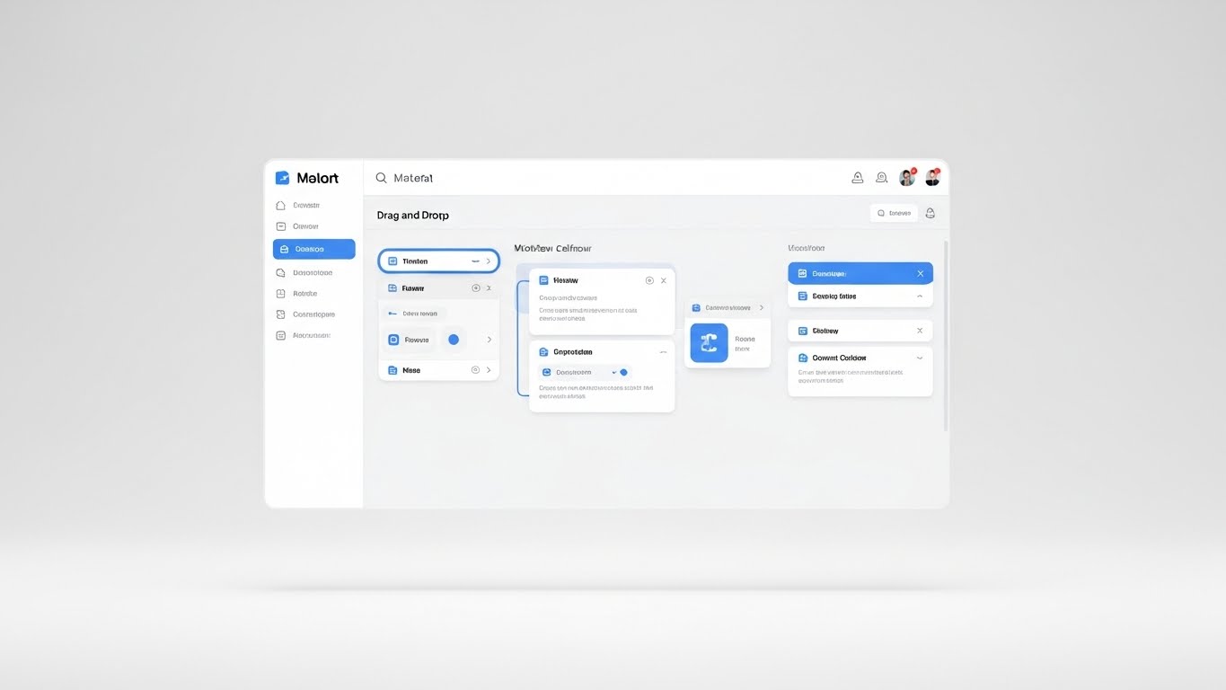 (Clean UI Workflow): Intuitive Design + Drag-and-Drop Simplicity