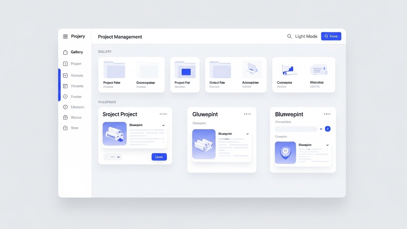 (Clean UI Workflow - Light Mode): Categorized Clarity + Anti-Chaos Interface