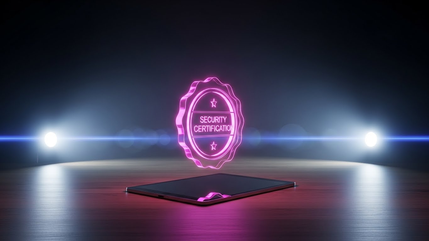 (Holographic UI over 3D Render): Certified Compliance + The Gold Standard