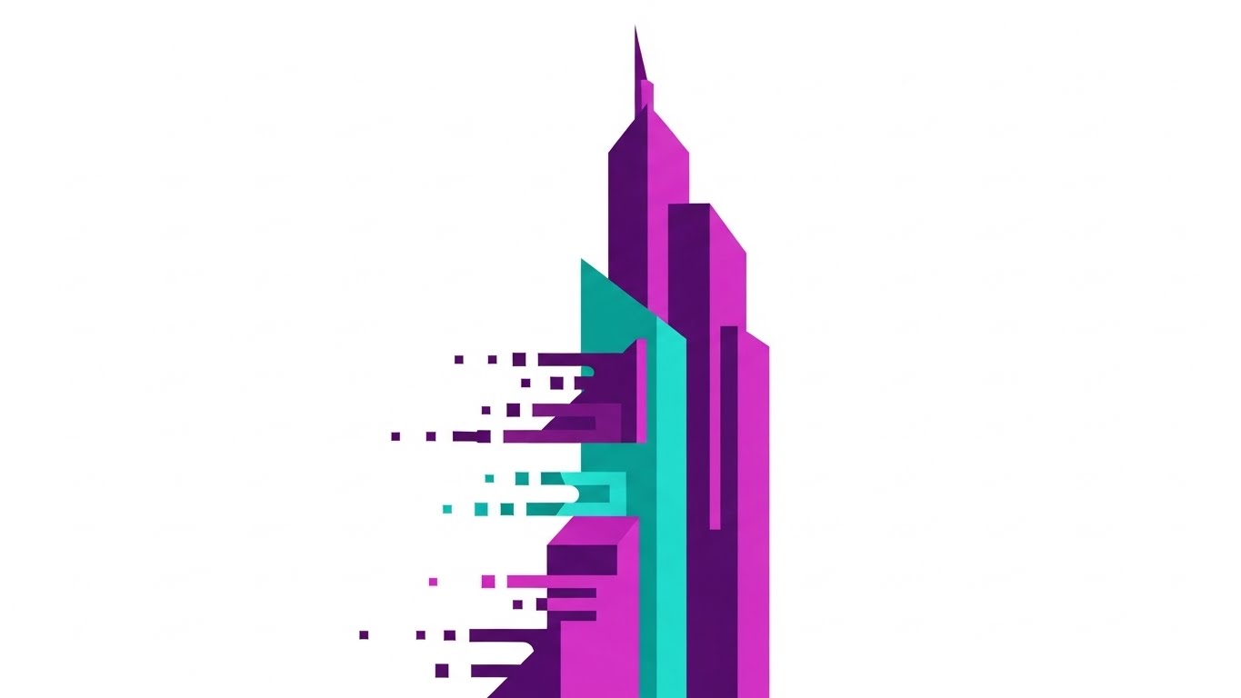 (Abstract 3D AI Visualization): Networked Nodes + Cloud Synchronization