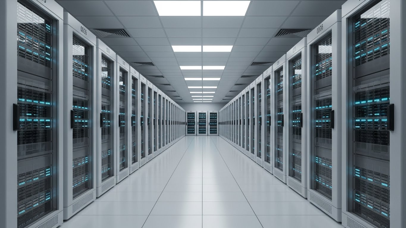 (Photorealistic 3D Renders): Clinical Data Center - Institutional-Grade Reliability