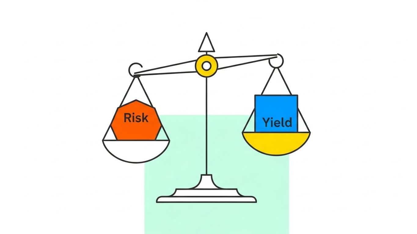 (Minimalist Flat 2D Vector): Balanced Scale - Simplified Risk Management