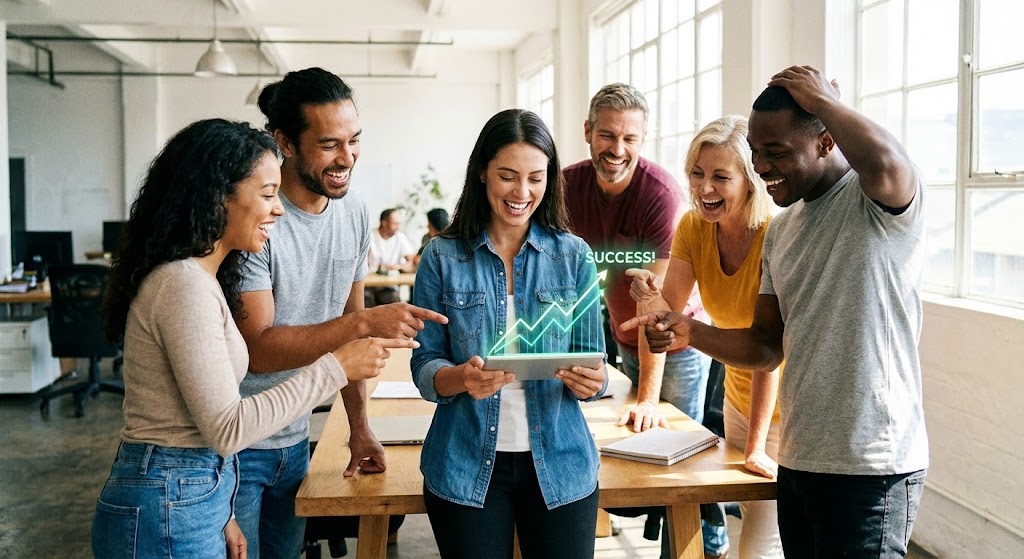 (Aspirational Stock Montage): Collective Win - Visualizing Team Adoption