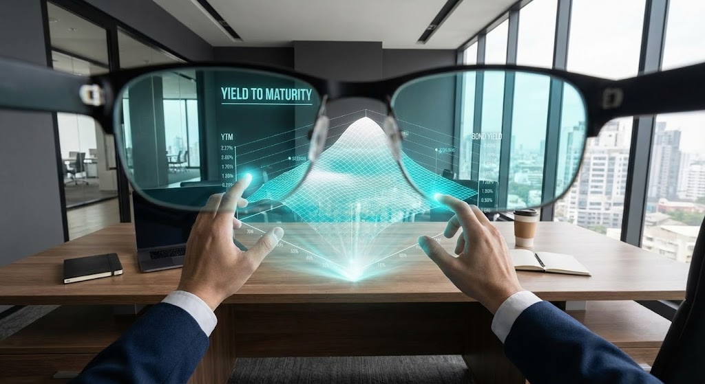 (Holographic UI over 3D Render): POV Analytics - Premium Upsell