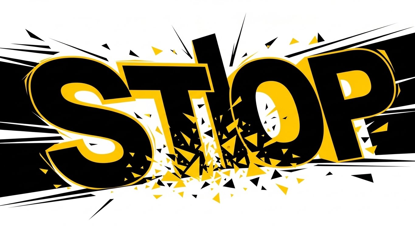 (Bold Kinetic Typography): Kinetic Blockade + Instantly Stopping Threats