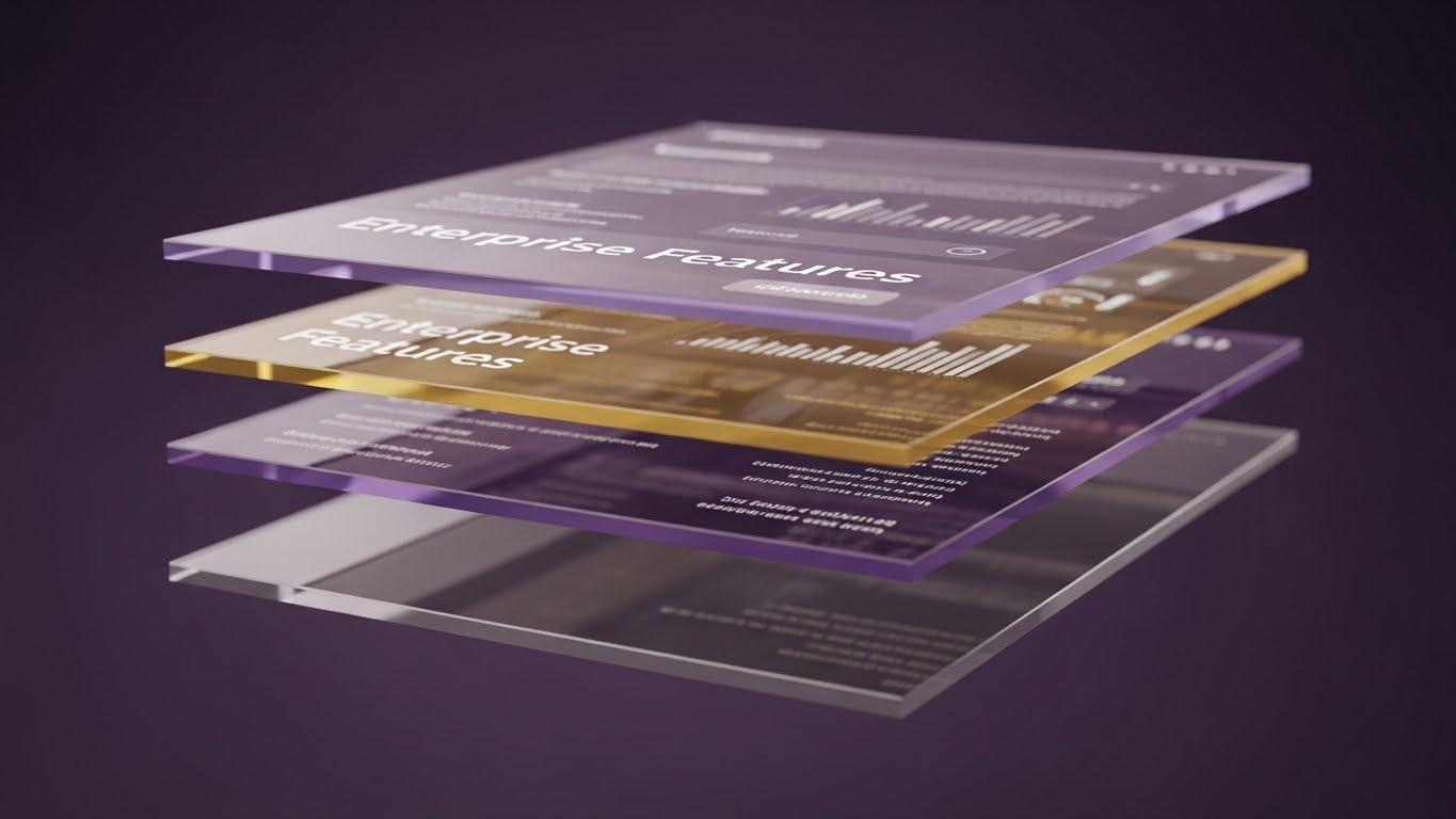 (3D Parallax UI Presentation): Multi-Layered Data Depth + Driving Upsell