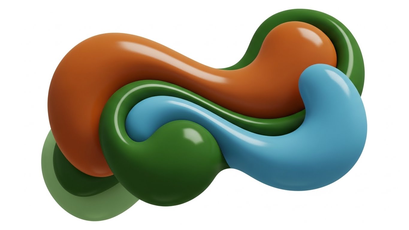 (Abstract 2D flat vector organic): Fluid Shape Harmony + Reducing Churn