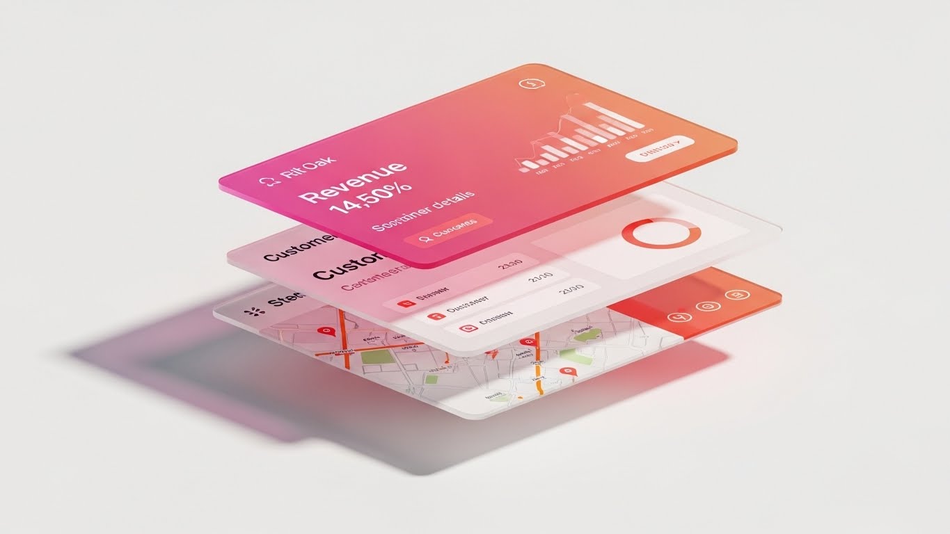 (3D Parallax UI Presentation): Layered Insights + The Value of "Pro" Features