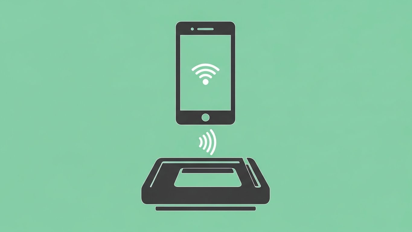 (Minimalist Flat Vector): Contactless Simplicity + Frictionless Payment