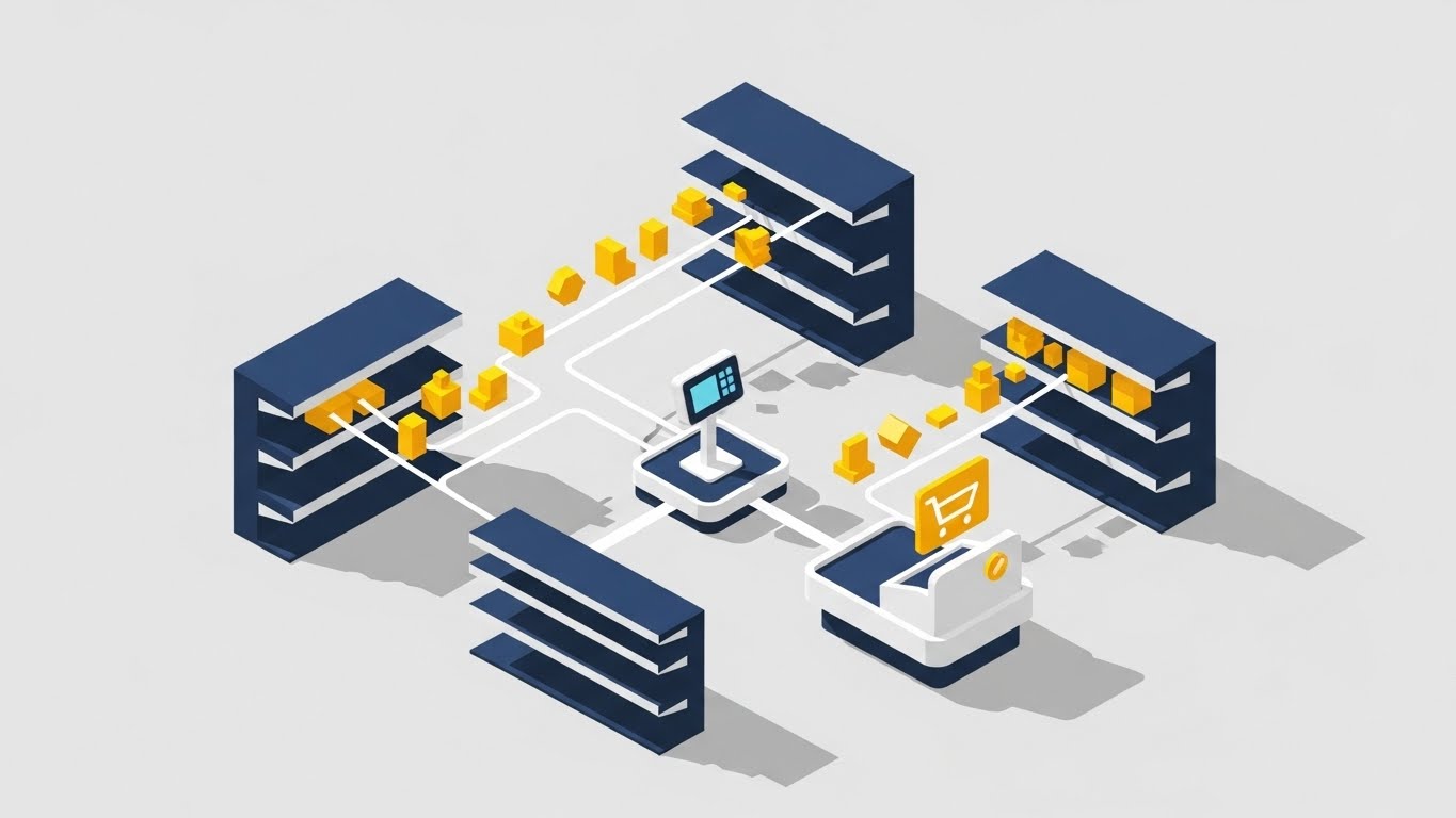(Isometric Motion Design): Mapping the Ecosystem + From Shelf to Digital Cart