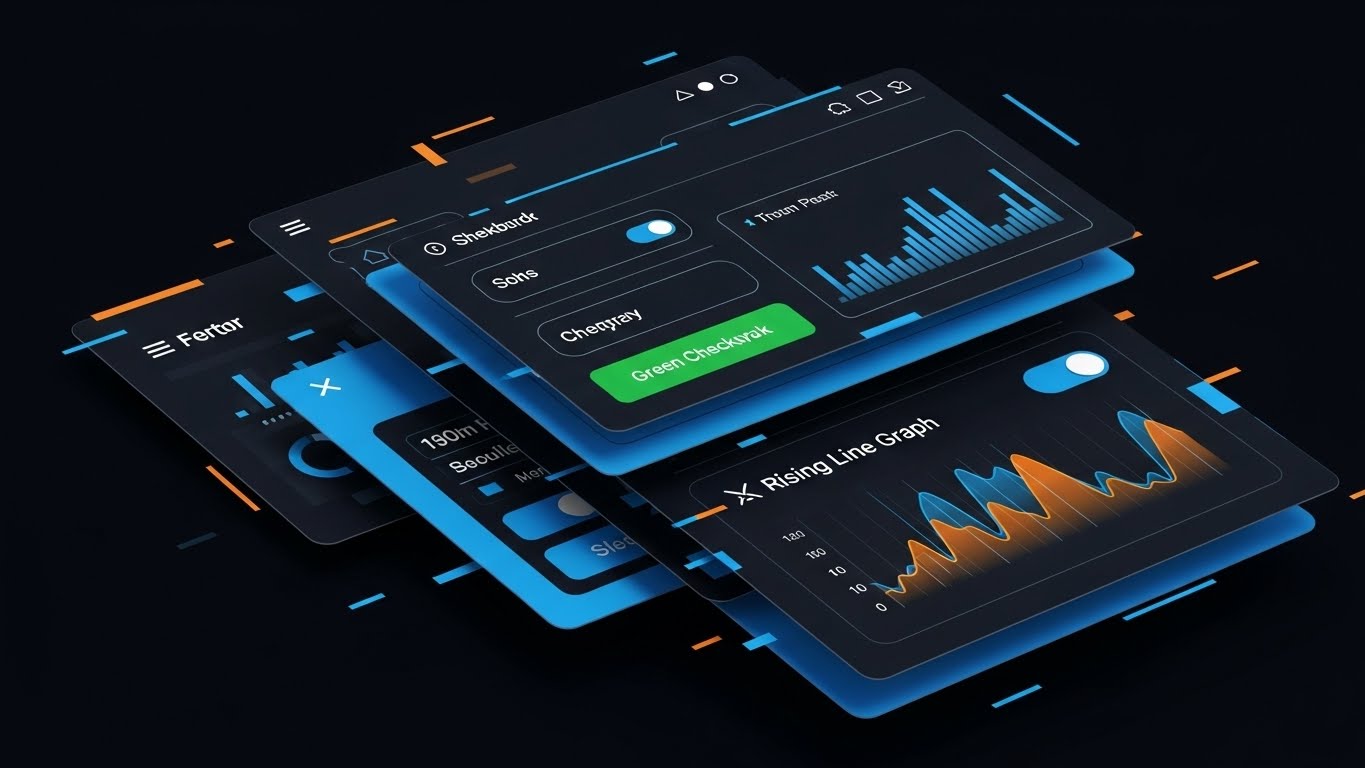 (Rapid UI Feature Montage): Glitch Layers + Accelerating Feature Discovery