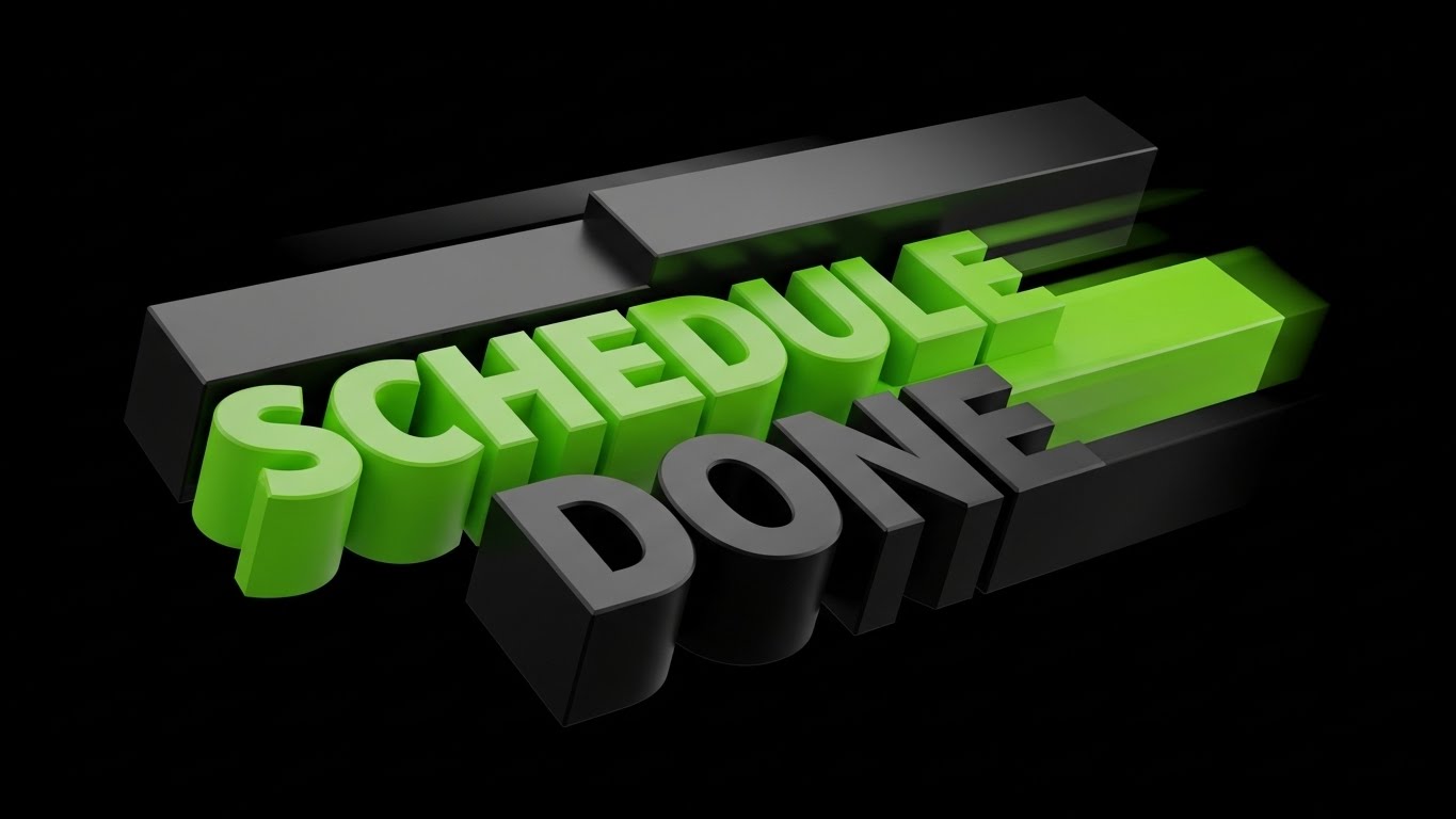 (Bold Kinetic Typography (Visual)): Impact Blocks + Instant Scheduling Confirmation