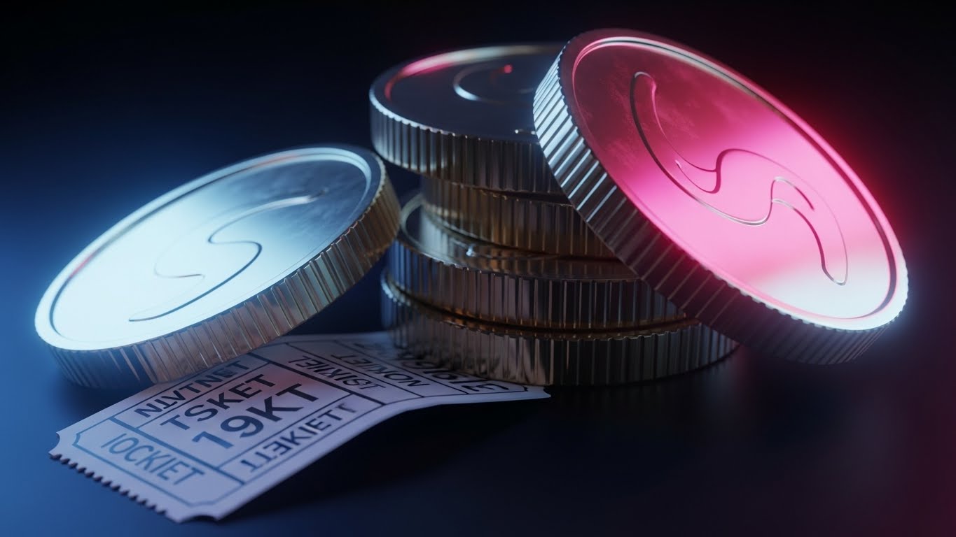 (Photorealistic 3D Renders): Golden Ticket — Materializes abstract financial returns