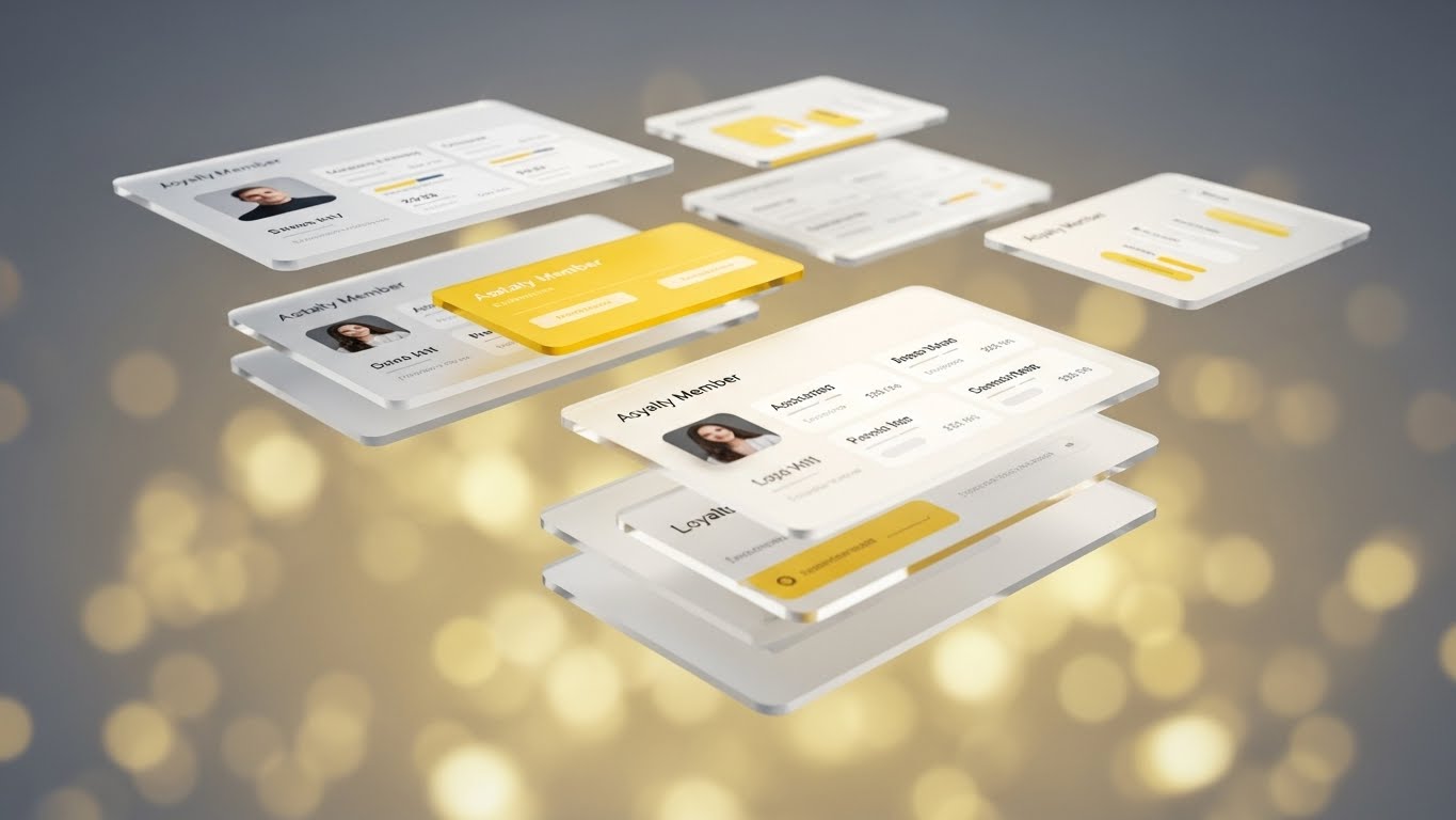 (3D Parallax UI Presentation): Layered Insights — Reveals depth of loyalty data