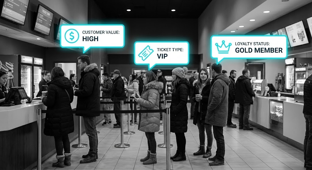 (2D Graphics Over Live Action): Augmented Reality — Contextualizes support in the physical lobby