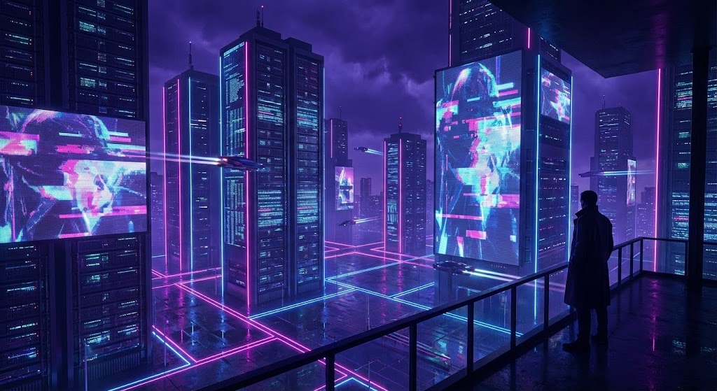 (Cyberpunk Vision): Digital Cityscape + Positioning as Infrastructure