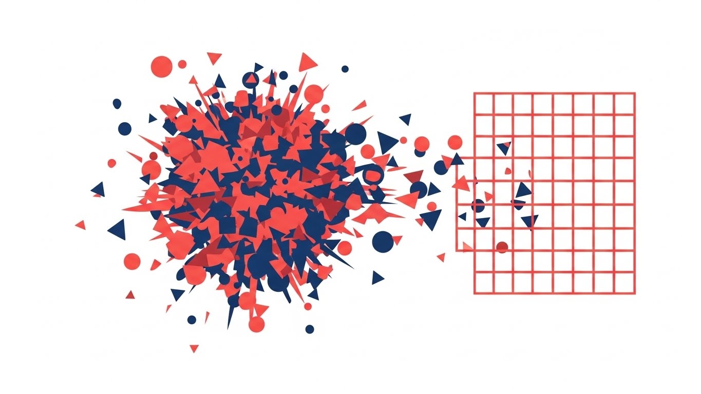 (Abstract 2D Motion Graphics): Grid Snap + Organizing Operational Chaos
