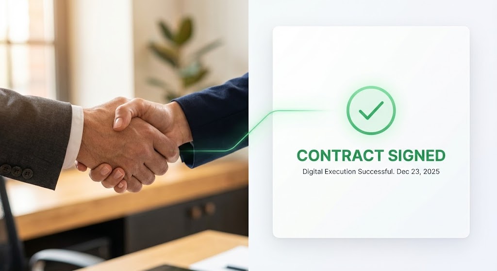 (Split Screen): The Agreement connecting Deal Closure to Digital Execution