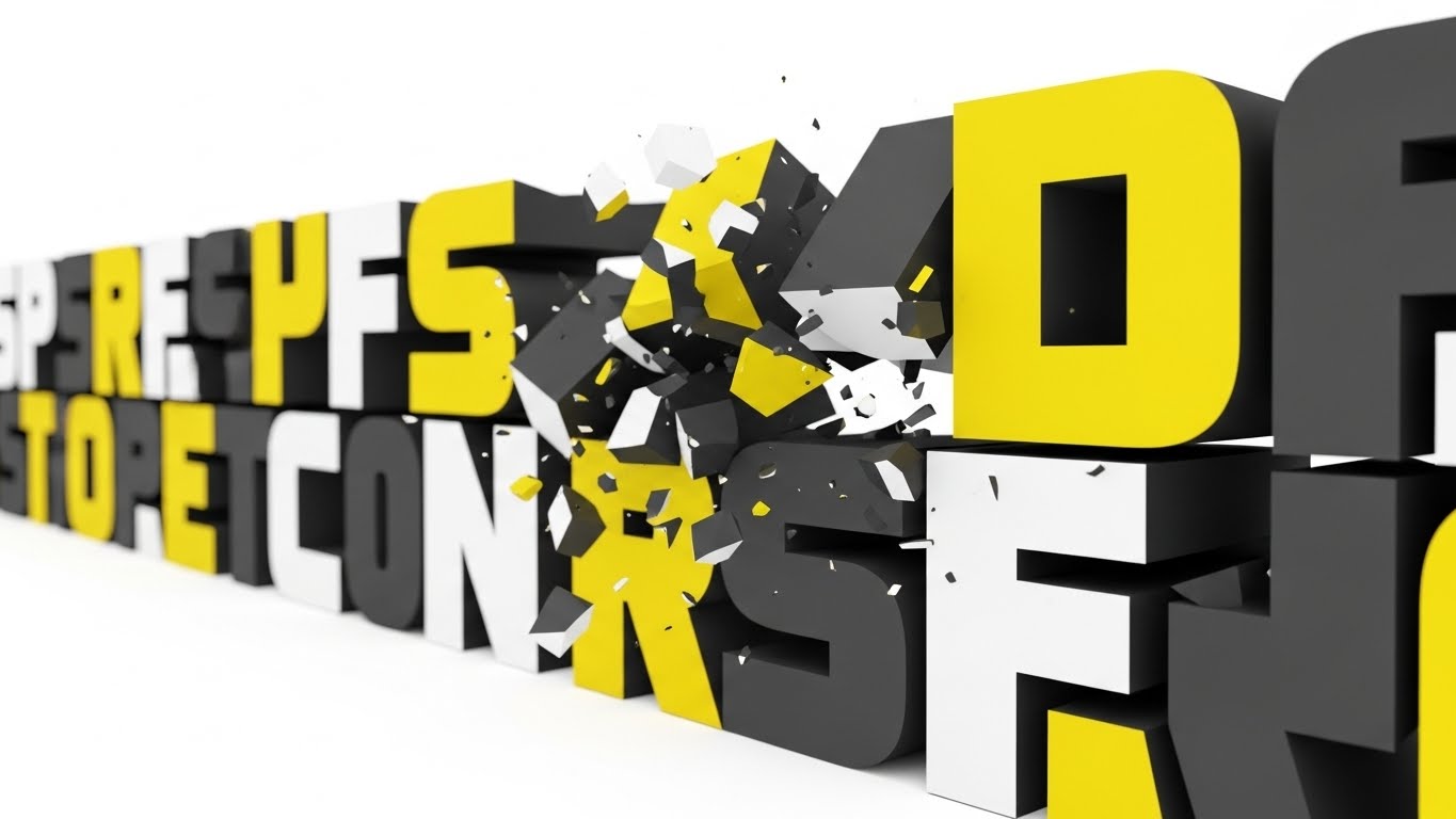 (Bold Kinetic Typography): Interlocking Blocks solidifying Revenue Stability