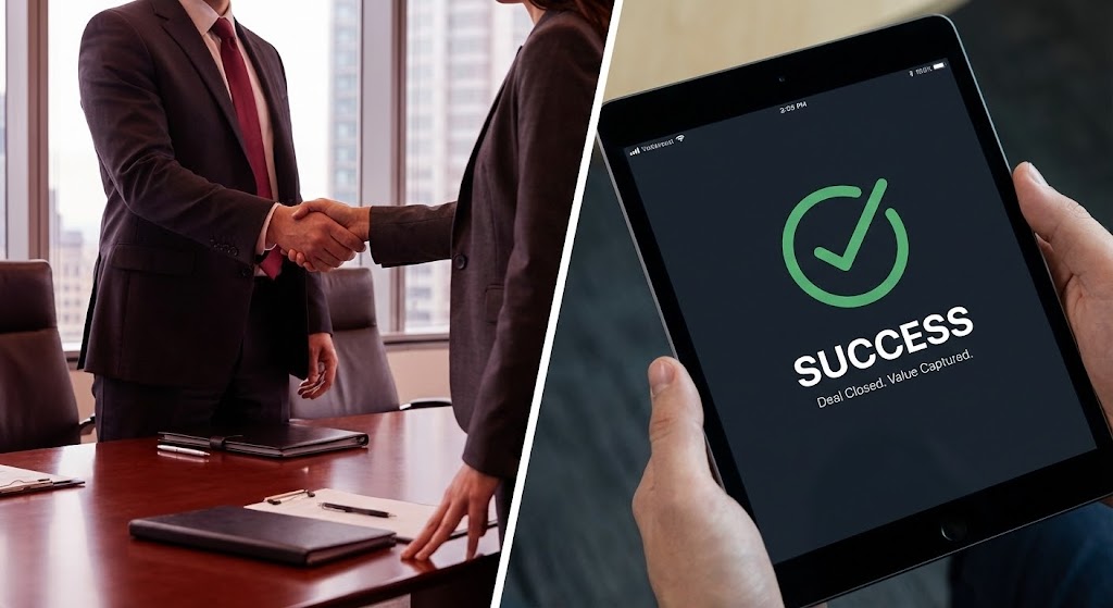 (Split Screen): Deal Confirmation for tangible revenue attribution