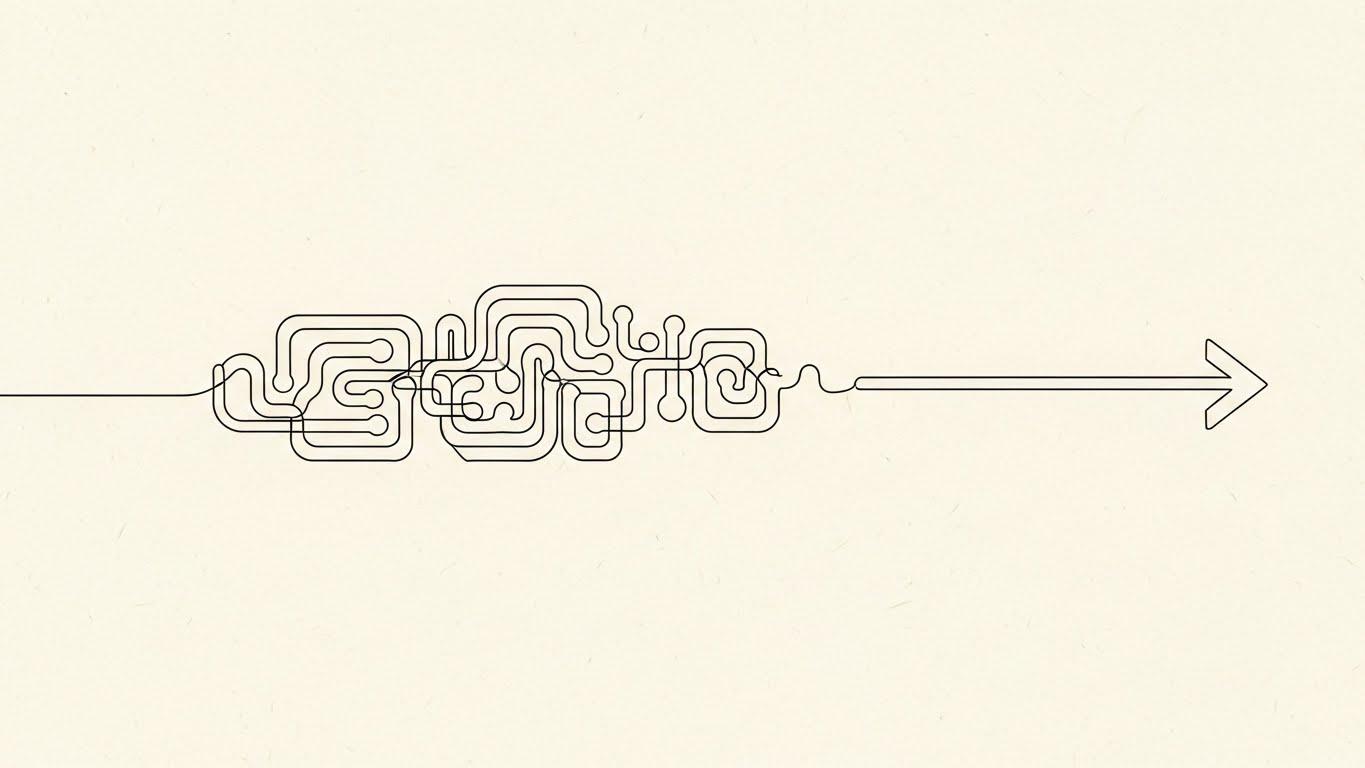 (Line Art): Continuous Path for logical process clarity
