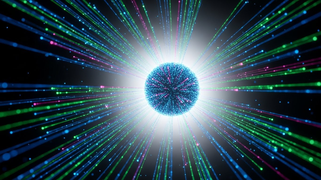 (Abstract 3D AI Visualization): Intelligent Connection + Accelerating Time-to-Value