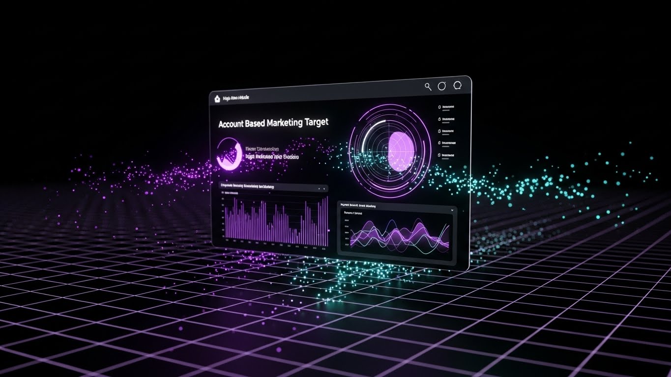 (Futuristic Neon/Dark Mode): Precision Targeting + Account Intelligence