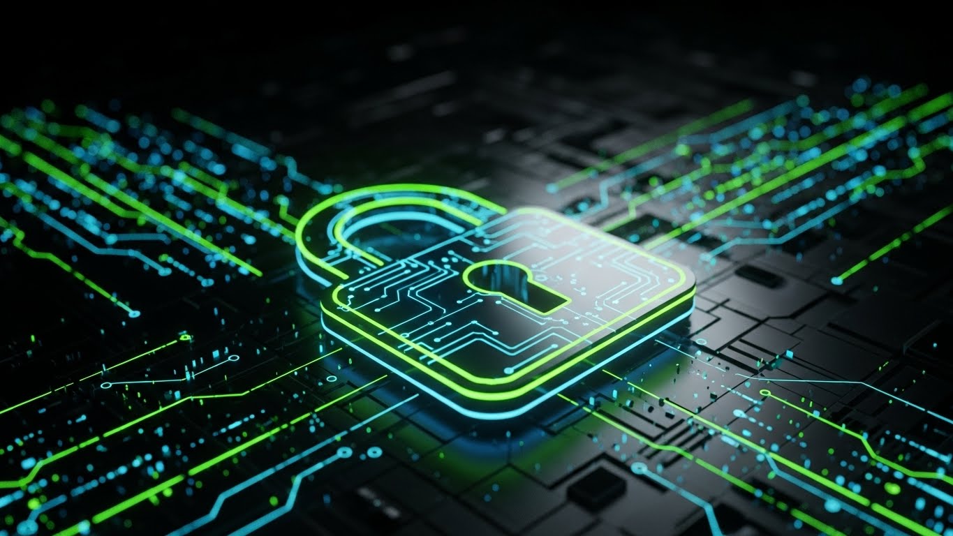 (Futuristic Neon/Dark Mode): Cyber-Lock - Military-Grade Encryption