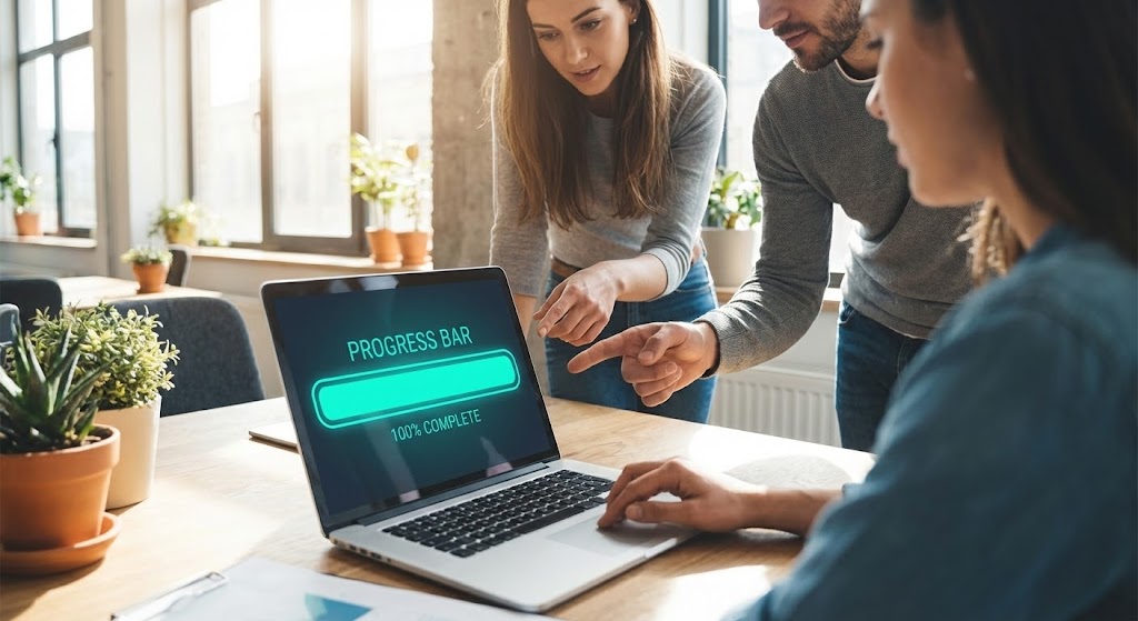(Lifestyle Stock with UI Overlay): Progress Complete - Implementation Velocity