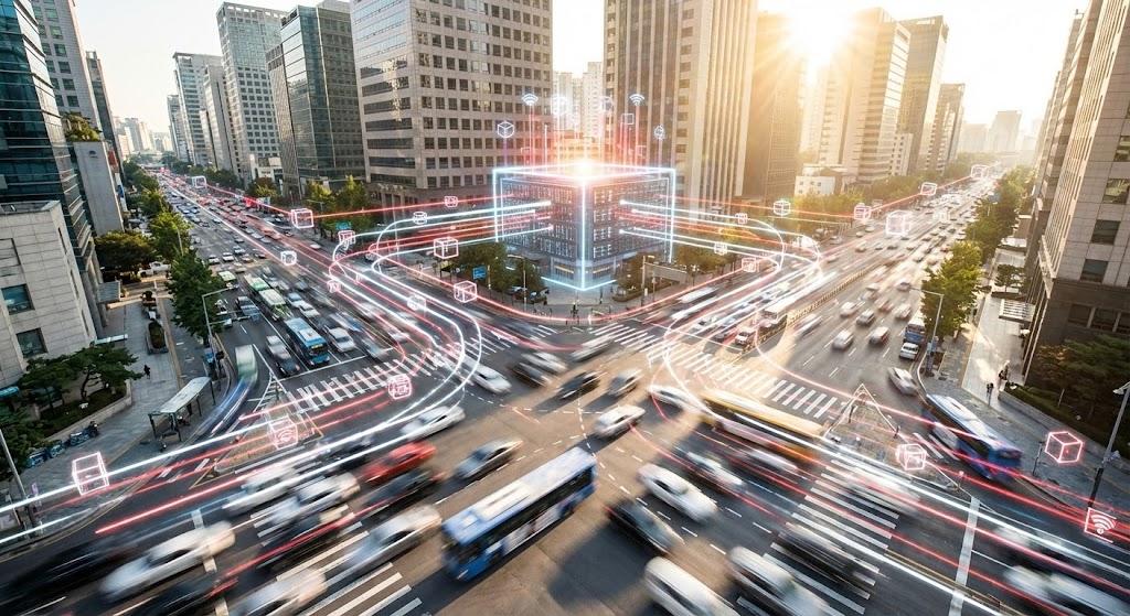 (Hyper-lapse Data): City Traffic Flow visualizing High-Volume Delivery