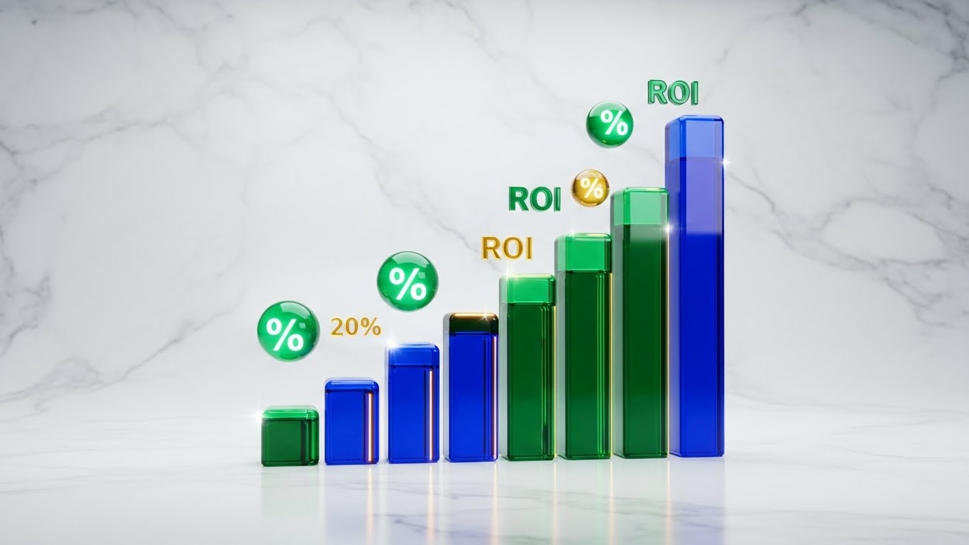 (Crystal ROI): Rising Charts visualizing Financial Growth