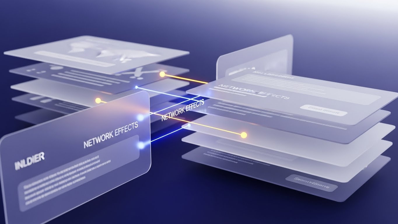 (3D Parallax UI Presentation): Layered Depth + Viral Network Effects.