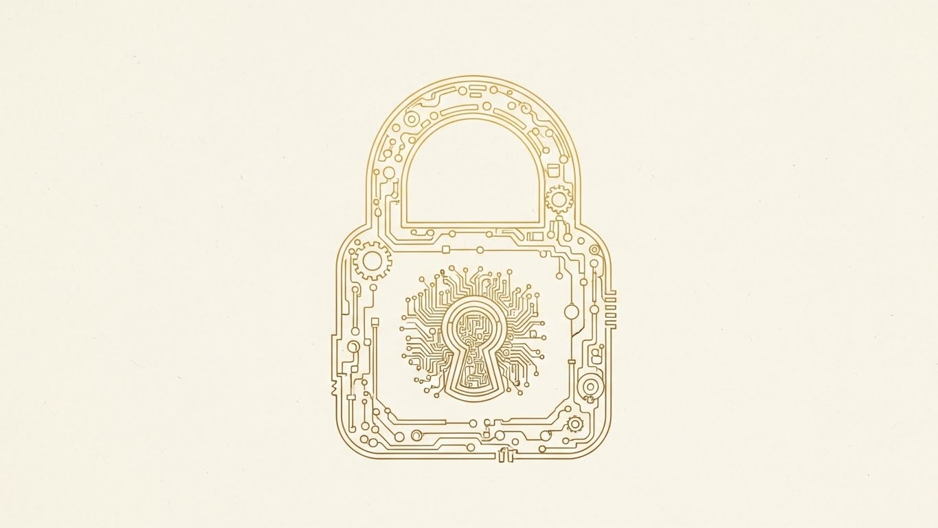 (2D Line Art Animation): Elegant Security Architecture.