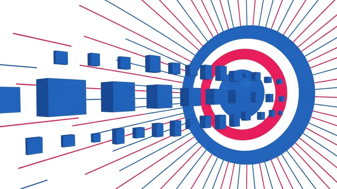 (Abstract 2D Motion Graphics): Precision ABM Targeting.