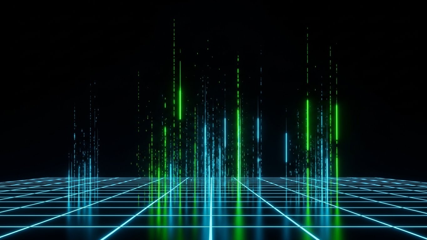 (Futuristic Neon): Data Pillars + Enterprise-Grade Infrastructure